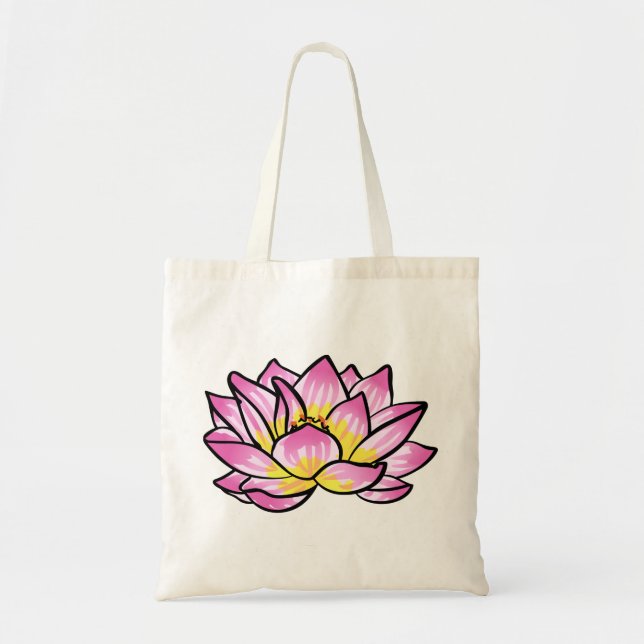 Bolsa Tote Flor de Lotus Rosa (Frente)