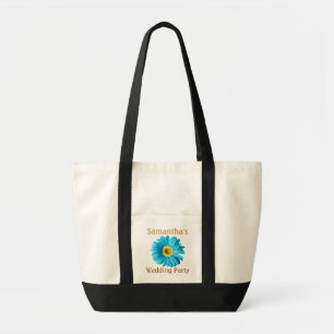 Bolsa Tote Flor de margarida azul personalizável