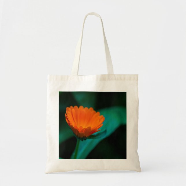 Bolsa Tote Flor de margarida laranja (Frente)