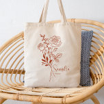 Bolsa Tote Flor de Mês de Nascimento Personalizado June Boho<br><div class="desc">Um belo buquê botânico de rosas representa o mês de nascimento de junho. O presente ideal para mostrar a sua pessoa favorita o quanto você se importa. Perfeito para todas as ocasiões, incluindo aniversários, melhores amigos, Dia de as mães, presente de damas de honra, madrinha de casamento, nova mãe, e...</div>