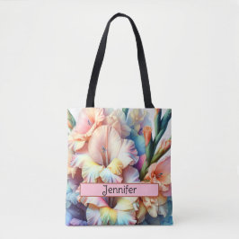 Bolsa Tote Flor de Nascimento Personalizada August Gladiolus