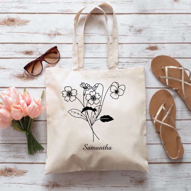 Bolsa Tote Flor de Nascimento Personalizada com Proposta de N (Criador carregado)