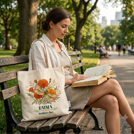 Bolsa Tote Flor de Nascimento Personalizada de Outubro Libélu