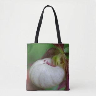 Bolsa Tote Flor de Orquídea Branca do Slipper Fechado 
