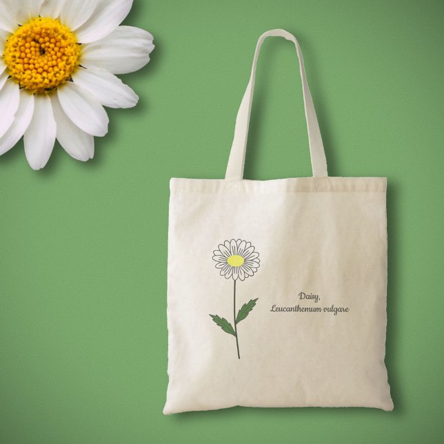 Bolsa Tote Flor de Pastel de Margarida Botânica (Botanical Daisy Flower Tote Bag)