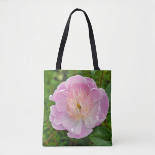 Bolsa Tote Flor de pedônia rosa
