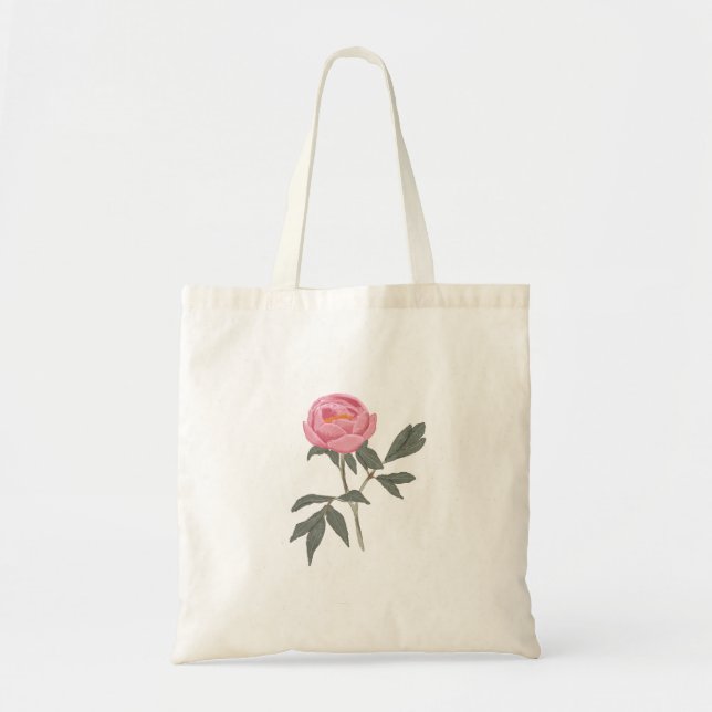 Bolsa Tote Flor de Pedônio pintado à mão (Frente)