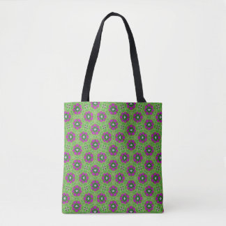 Bolsa Tote Flor de Pêssego Roxa Vintage