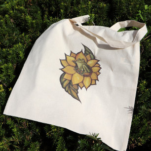Bolsa Tote Flor de Rã Floral Sapo de Girassol