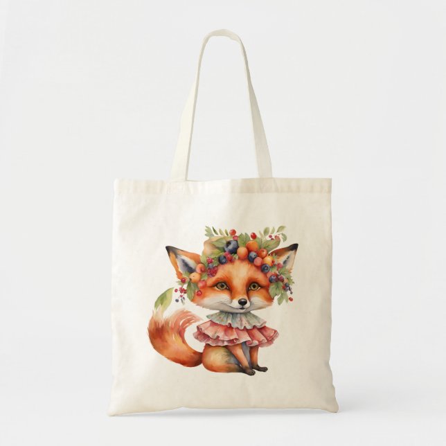 Bolsa Tote Flor de Raposa Berry (Frente)