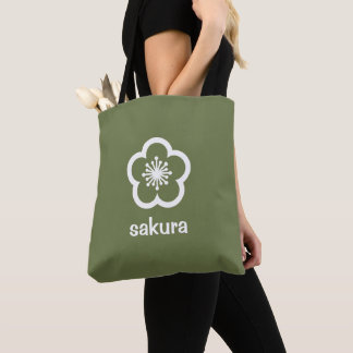 Bolsa Tote Flor de Sakura Branca - Oliva