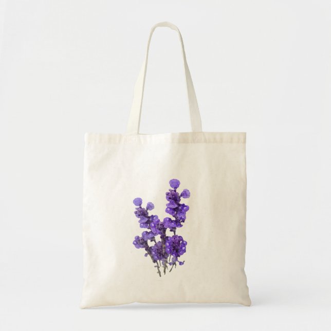 Bolsa Tote Flor de Salvia Roxa Mealycup (Frente)