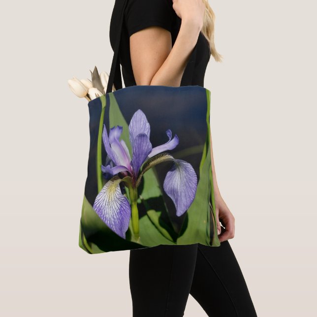Bolsa Tote Flor de Sinalizador Azul Iris (Close Up)