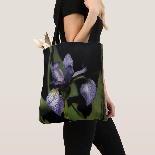 Bolsa Tote Flor de Sinalizador Azul Iris (Close Up)