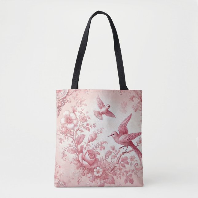 Bolsa Tote Flor de toile rosa vintage (Frente)