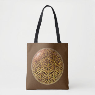 Bolsa Tote Flor de Vida / Blume des Lebens - bola de grelha d