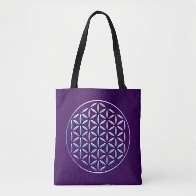 Bolsa Tote Flor de Vida / Blume des Lebens - Brilho violeta (Frente)