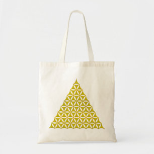 Bolsa Tote Flor de Vida / Blume des Lebens - ouro pirâmico