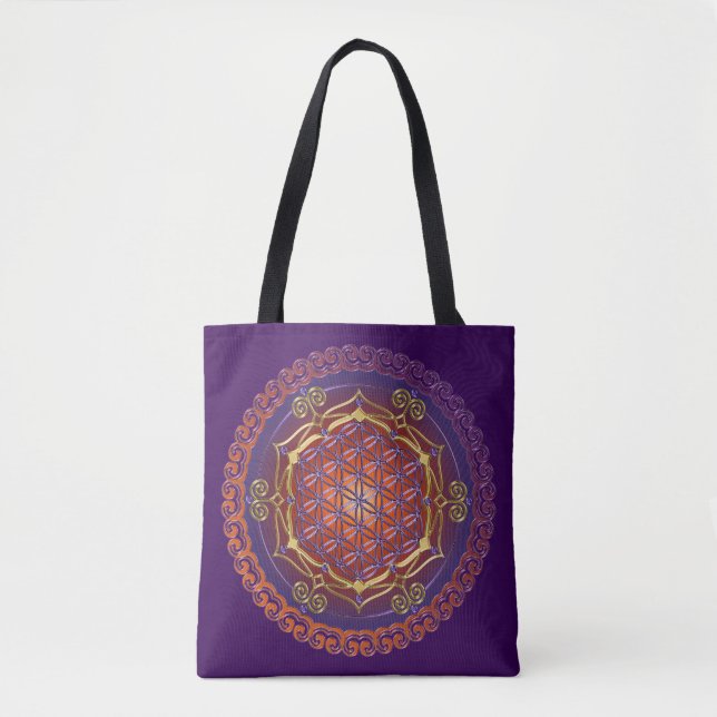 Bolsa Tote Flor De Vida - Ornamentos De Lotus! (Frente)