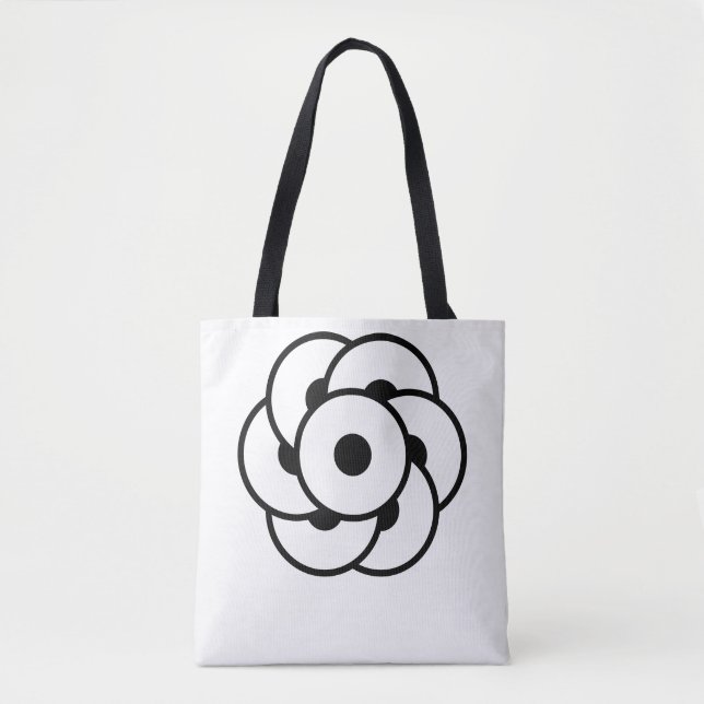 Bolsa Tote Flor do Círculo Crocante - Arte Geométrica Cósmica (Frente)