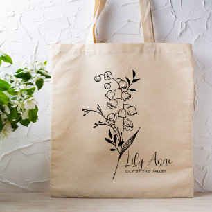 Bolsa Tote Flor do Mês de Nascimento Personalizada Maio Boho