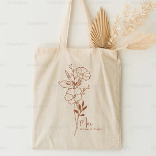 Bolsa Tote Flor do Mês de Nascimento Personalizada Setembro B