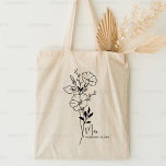 Bolsa Tote Flor do Mês de Nascimento Personalizado, Setembro<br><div class="desc">Um belo buquê botânico moderno de glórias matinais representa o mês de nascimento de setembro. O presente ideal para mostrar a sua pessoa favorita o quanto você se importa. Perfeito para todas as ocasiões, incluindo aniversários, melhores amigos, Dia de as mães, presente de damas de honra, madrinha de casamento, nova...</div>