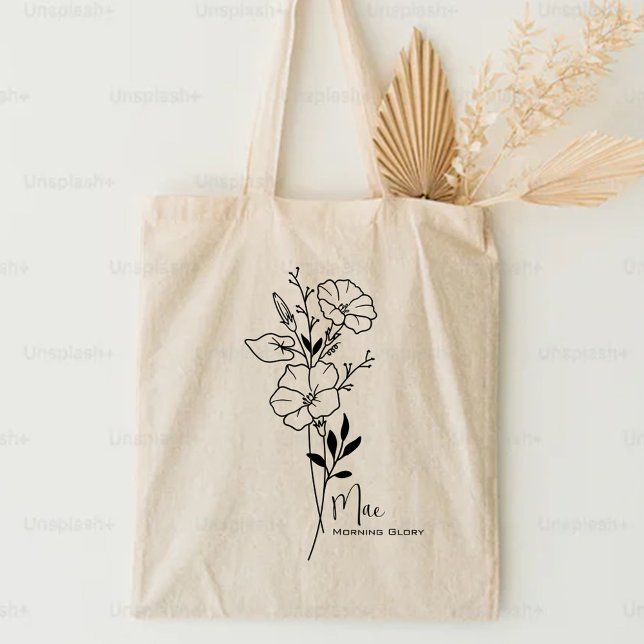 Bolsa Tote Flor do Mês de Nascimento Personalizado, Setembro  (Criador carregado)