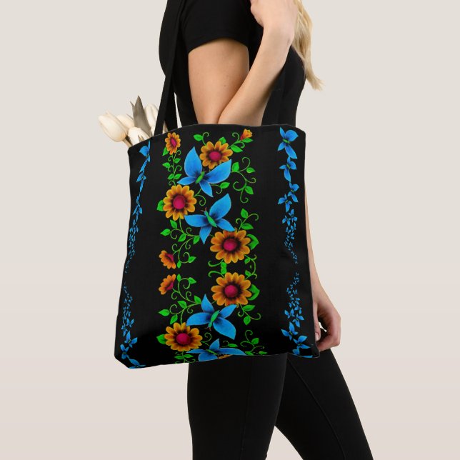 Bolsa Tote Flor Doodle (Close Up)