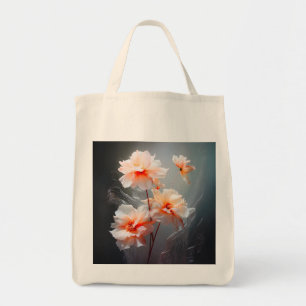 Bolsa Tote Flor Elegante de Tons Rosados Abstrata com Fluxo N