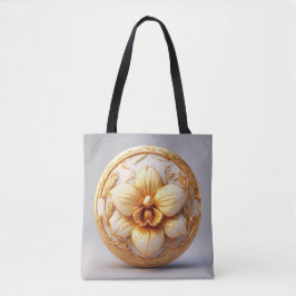 Bolsa Tote Flor Elegante no fundo do Ornamentado