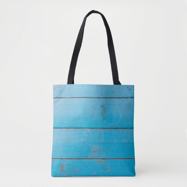 Bolsa Tote Flor empoeirada de madeira fresca de vinheta azul  (Frente)