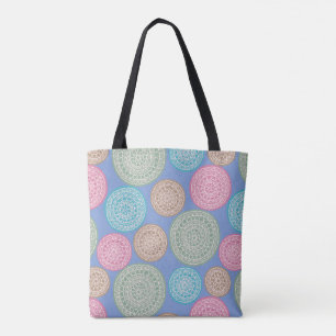 Bolsa Tote Flor Escandinavo Mandalas Padrão 1