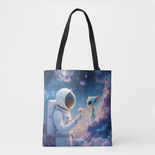 Bolsa Tote Flor Espacial do Astronauta Fantasy (Frente)