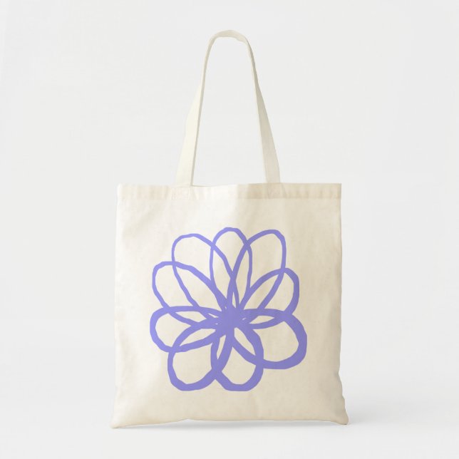 Bolsa Tote Flor Espontaniana - Azul Pastel (Frente)