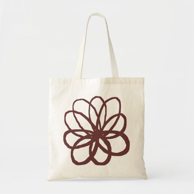 Bolsa Tote Flor Espontaniana - Castanho Escuro (Frente)