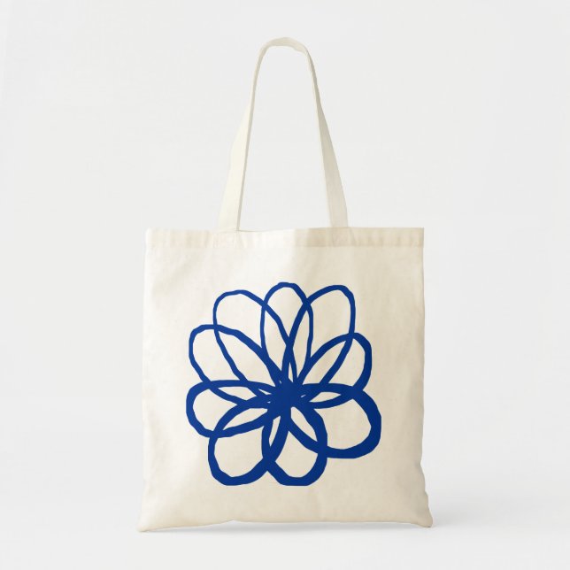 Bolsa Tote Flor Espontaniana - Marinho Azul (Frente)