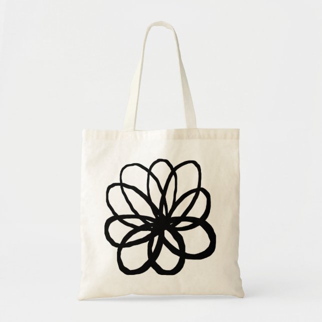 Bolsa Tote Flor Espontaniana - Preto (Frente)