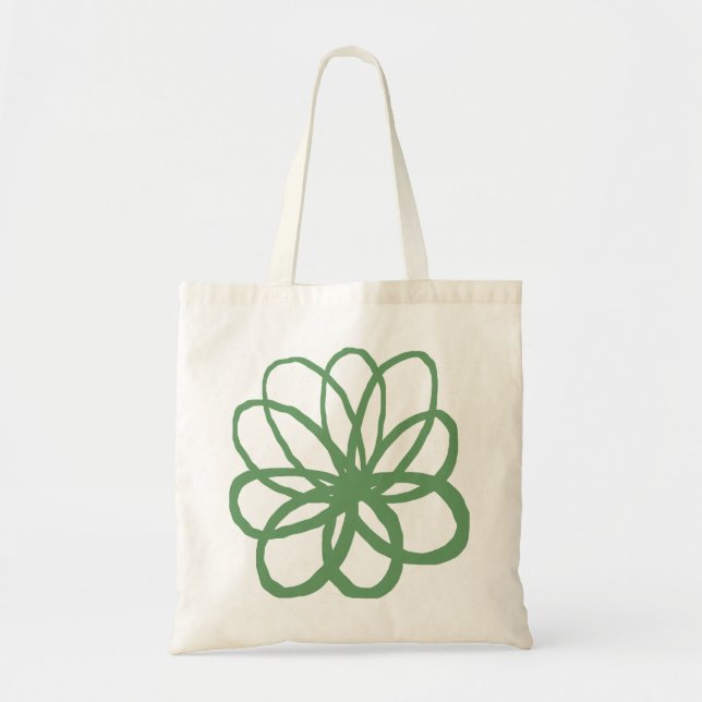Bolsa Tote Flor Espontaniana - Verde do Exército (Frente)