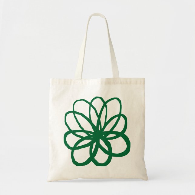 Bolsa Tote Flor Espontaniana - Verde Floresta (Frente)