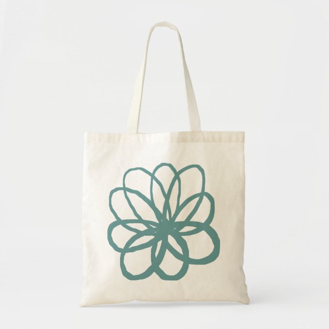 Bolsa Tote Flor Espontaniana - Verde Oceano (Frente)