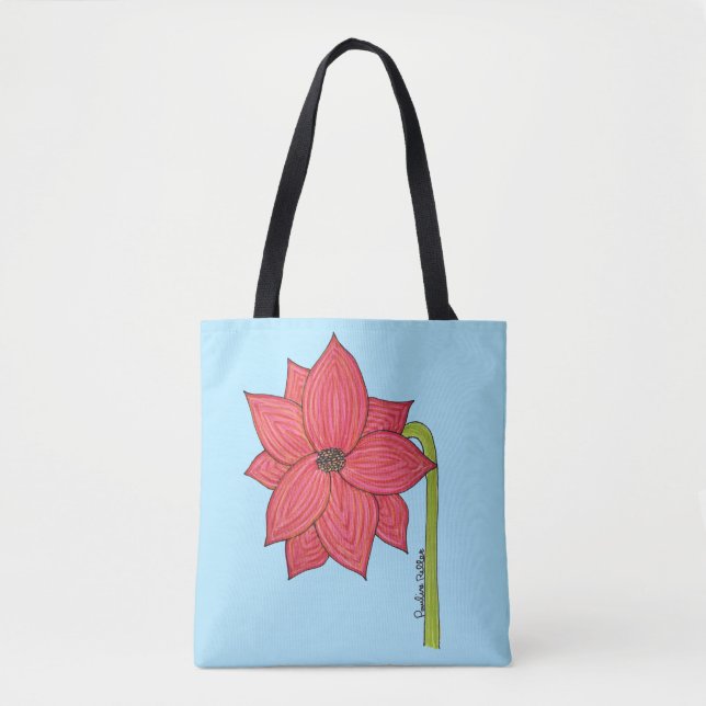 Bolsa Tote Flor Estrela Vermelha (Frente)