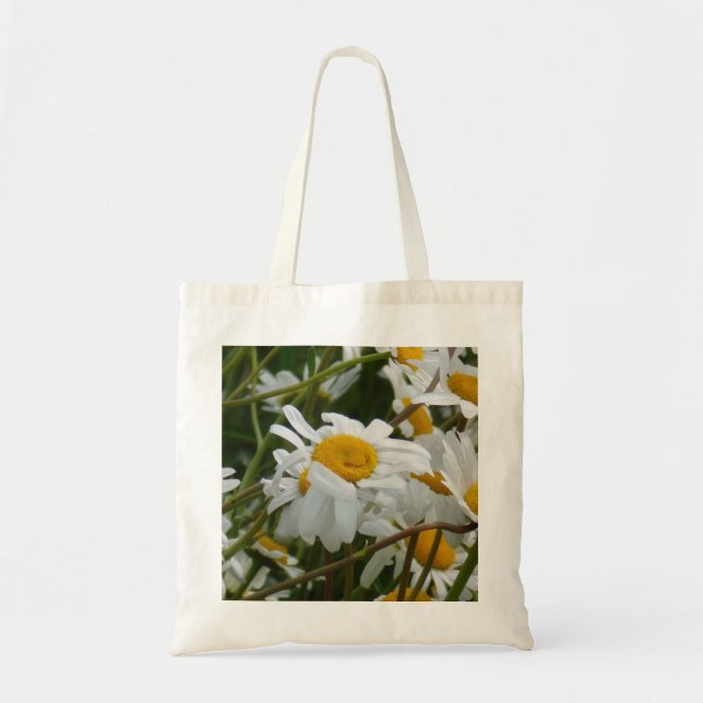 Bolsa Tote Flor Feliz - Rosto feliz de margarida sorridente (Frente)