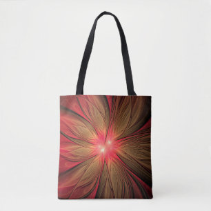 Bolsa Tote Flor fractal de fanfarrão vermelho