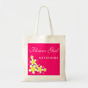 Bolsa Tote Flor Frangipani - Saco de Orçamento Floral