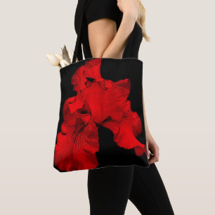 Bolsa Tote Flor Íris Vermelha Quente