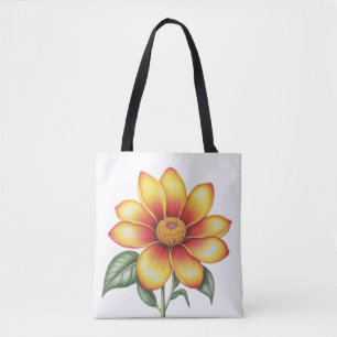 Bolsa Tote Flor Laranja