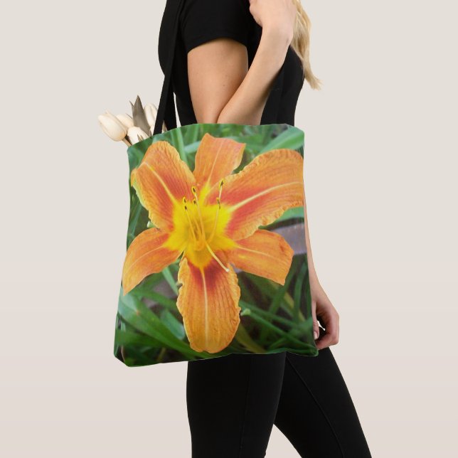 Bolsa Tote Flor Laranja (Close Up)