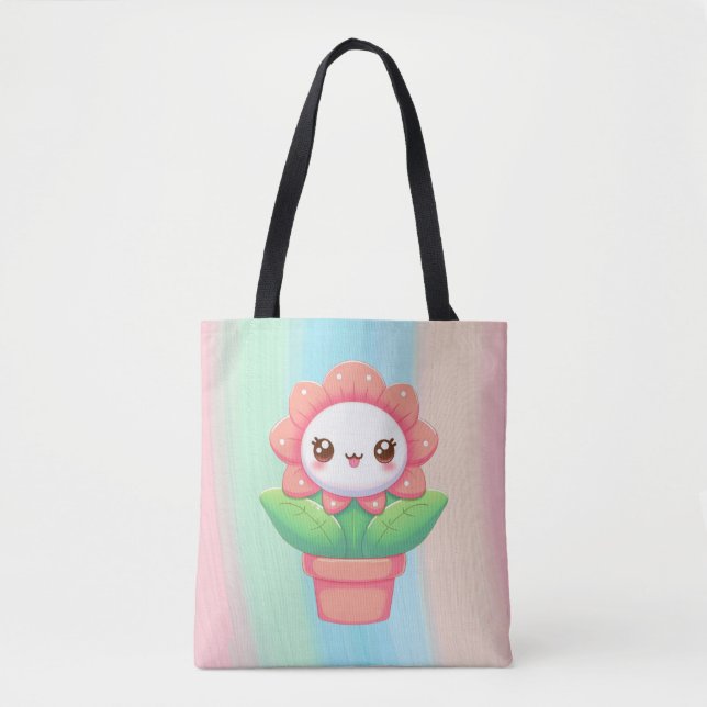 Bolsa Tote Flor linda e caprichosa em vaso (Frente)