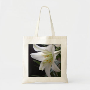 Bolsa Tote Flor lírio de Páscoa branca, bonito e pura, a pret